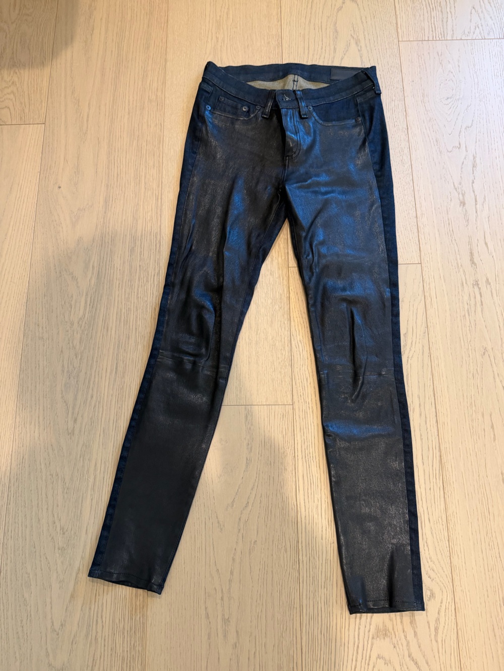 rag & bone leather and denim pants